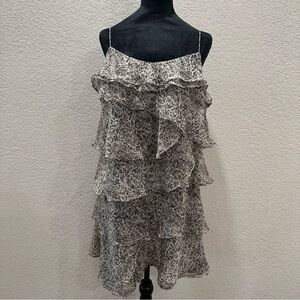 MNG CASUAL, LAYERED RUFFLES, BOHO, ROMANTIC, FEMININE MINI DRESS